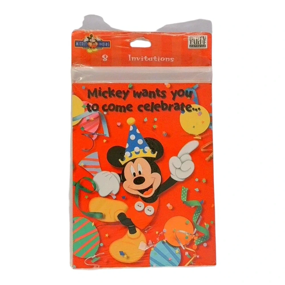 New Disney Mickey Mouse & Friends Birthday Party Invitations 8 Count Party